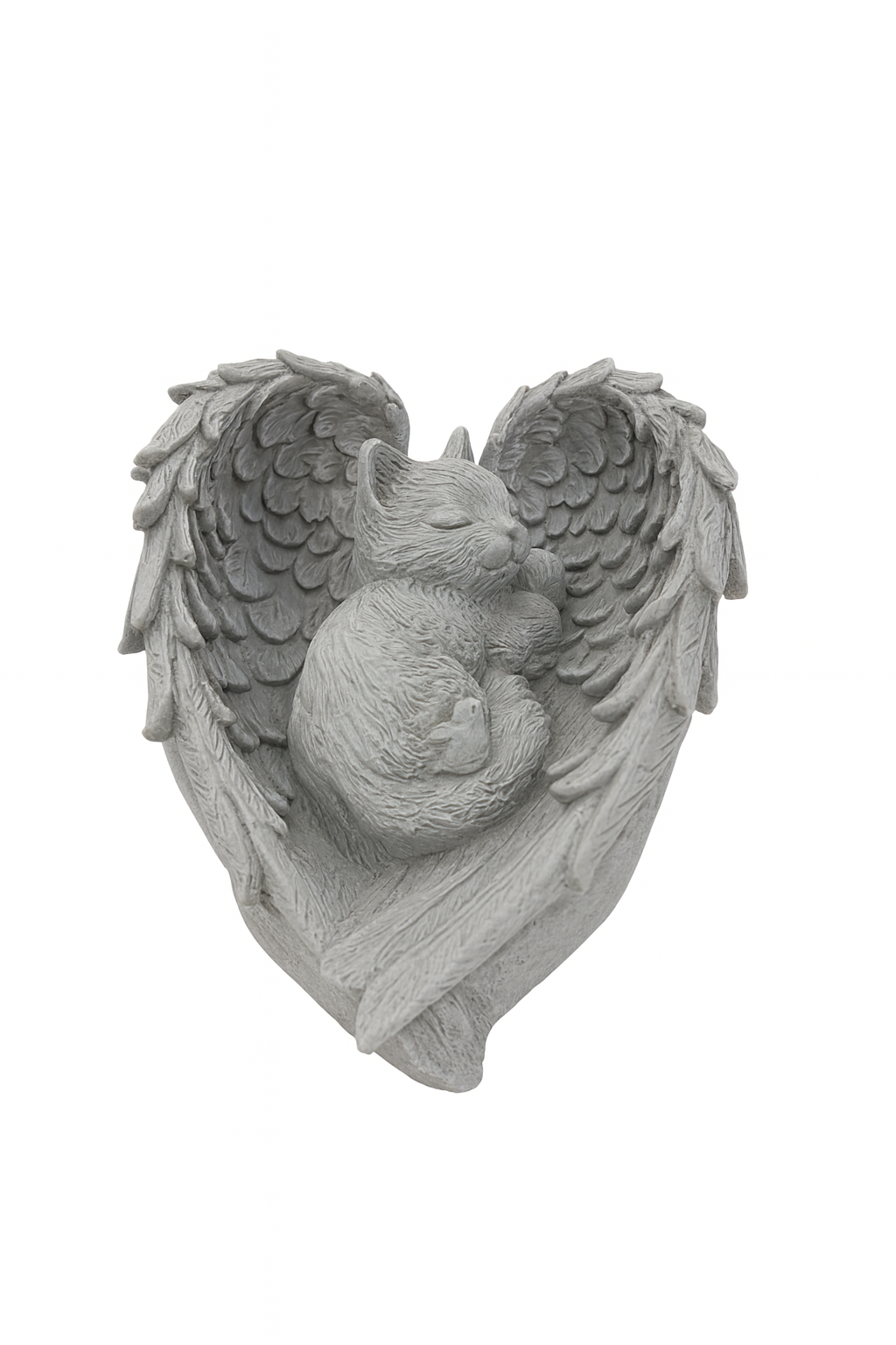 Figurka Kot Anioł symbol miłości i pamięci po pupilu szary