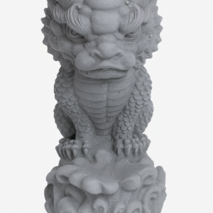 Figurka smok chiński Feng Shui szara