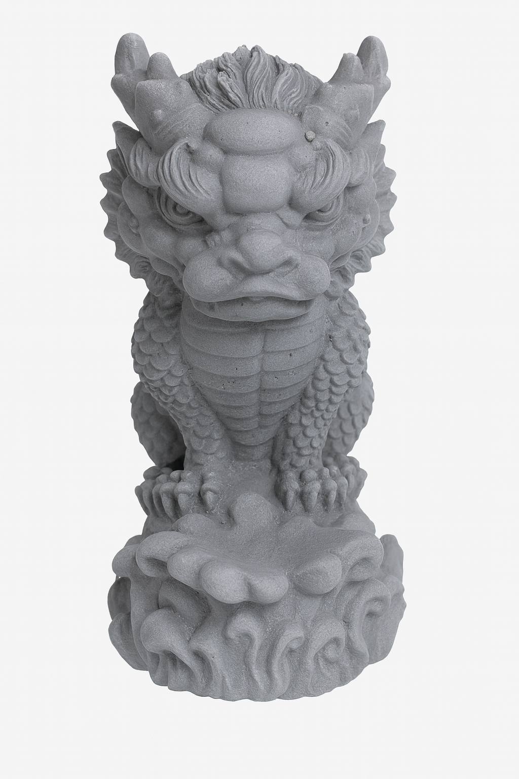 Figurka smok chiński Feng Shui szara