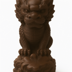 Figurka smok chiński Feng Shui brązowa