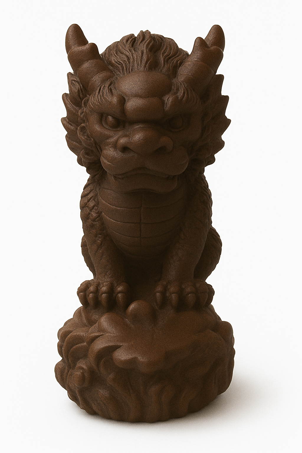 Figurka smok chiński Feng Shui brązowa