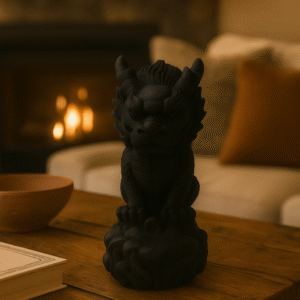 Figurka smok chiński Feng Shui czarna
