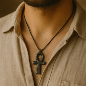 Naszyjnik „Ankh” – z obsydianu