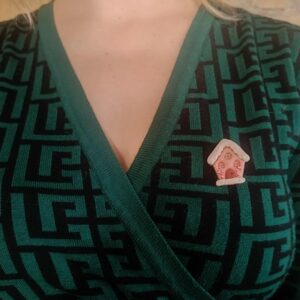 Zestaw Świąteczny – Broszka Domek + Kolczyki Kokardki