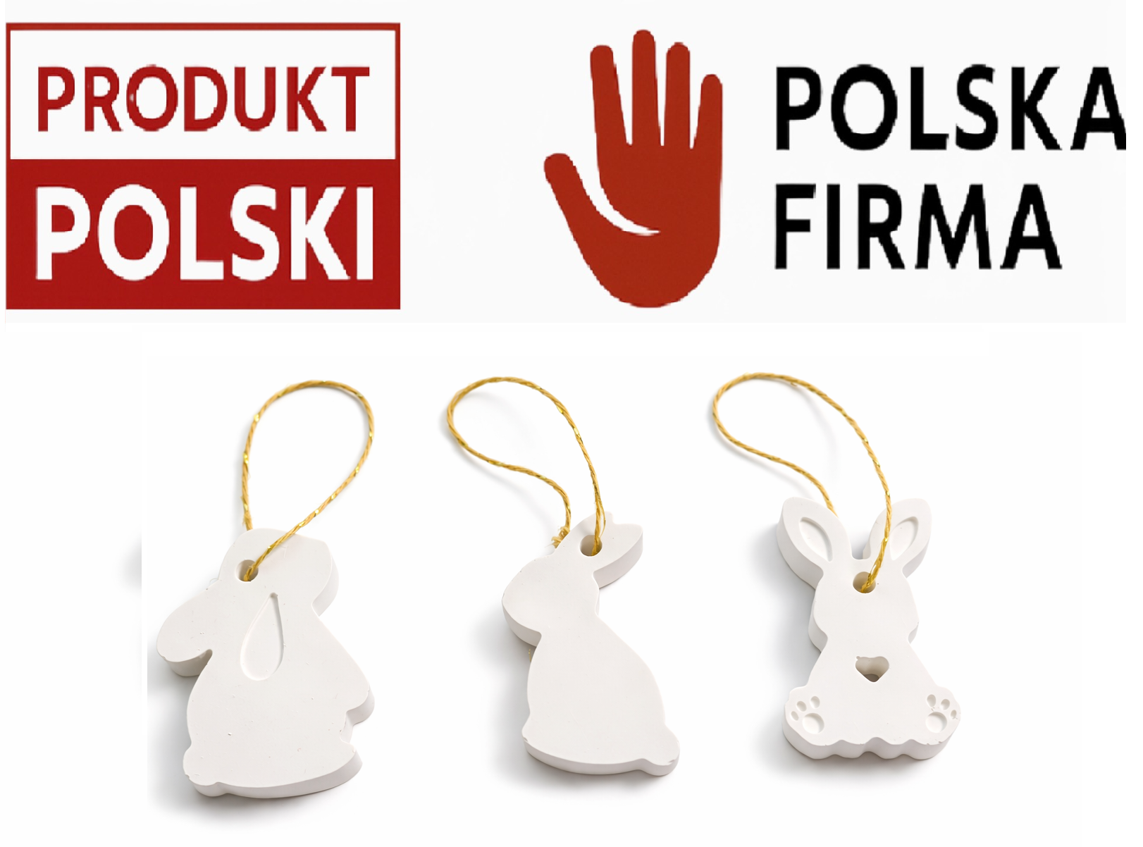Królik zawieszka wielkanocna zestaw 3 x 3 - obrazek 2