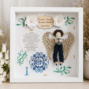 Personalizowana Pamiątka I Komunii Świętej – Anioł Chłopiec