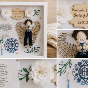 Personalizowana Pamiątka I Komunii Świętej – Anioł Chłopiec
